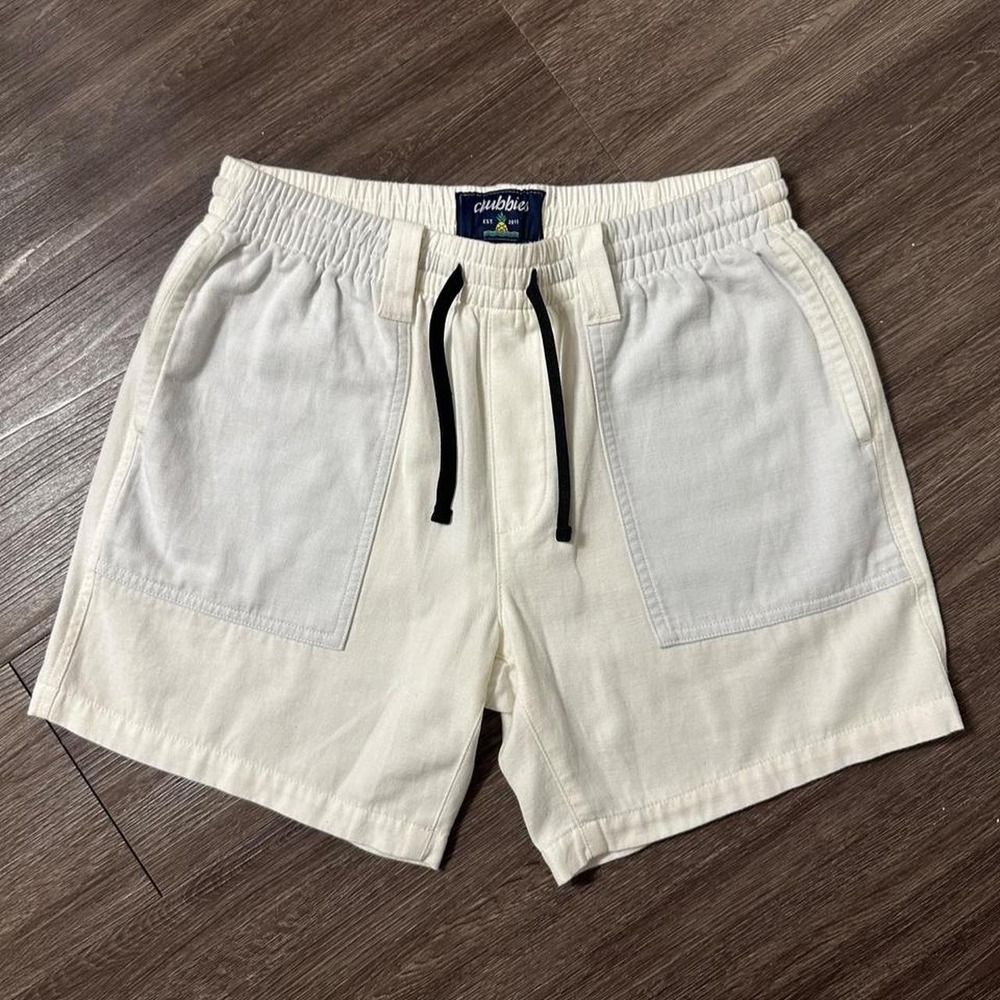 Chubbies Mens White 5.5 Inseam Canvas Stretch Shorts Medium Elastic Waist